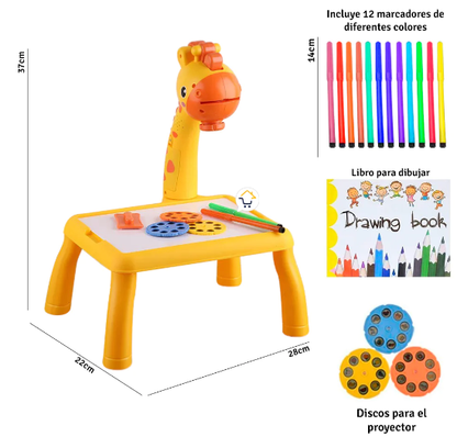 Mesa de dibujo con proyector para niños